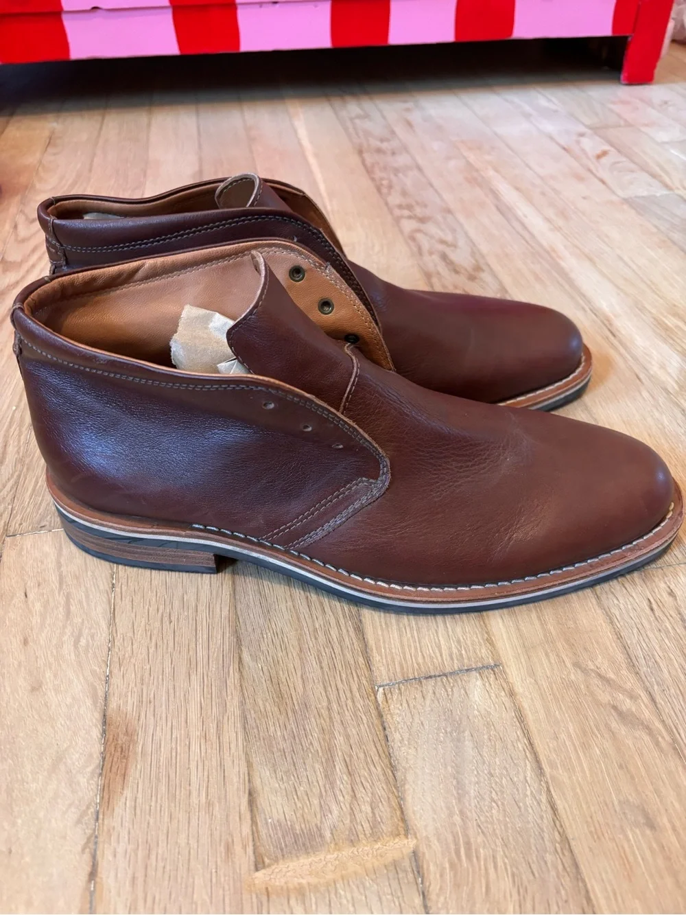 HELM Brown Leather Chukka Boots Men’s 11EE Handmade In Brazil M00522 No Laces